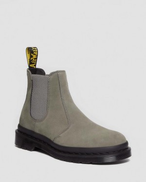 Grey Women's Dr Martens 2976 Milled Nubuck Chelsea Boots | PH_Dr54369